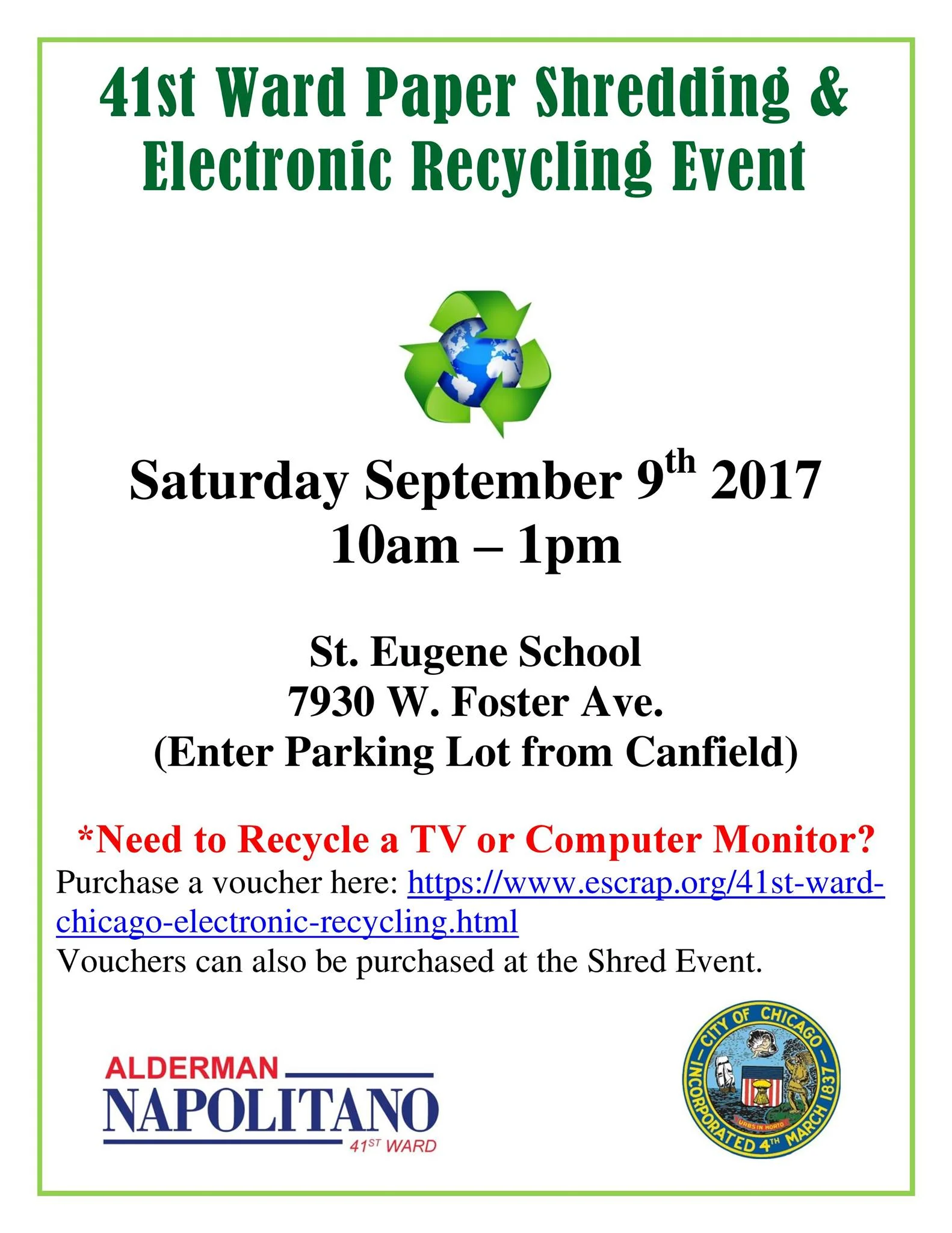 41st Ward Paper Shredding and Electronic Recycling Event