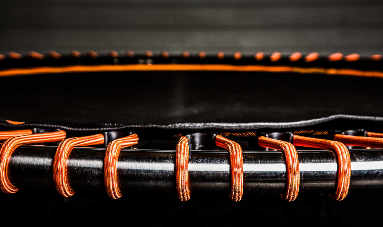 Black and orange trampoline