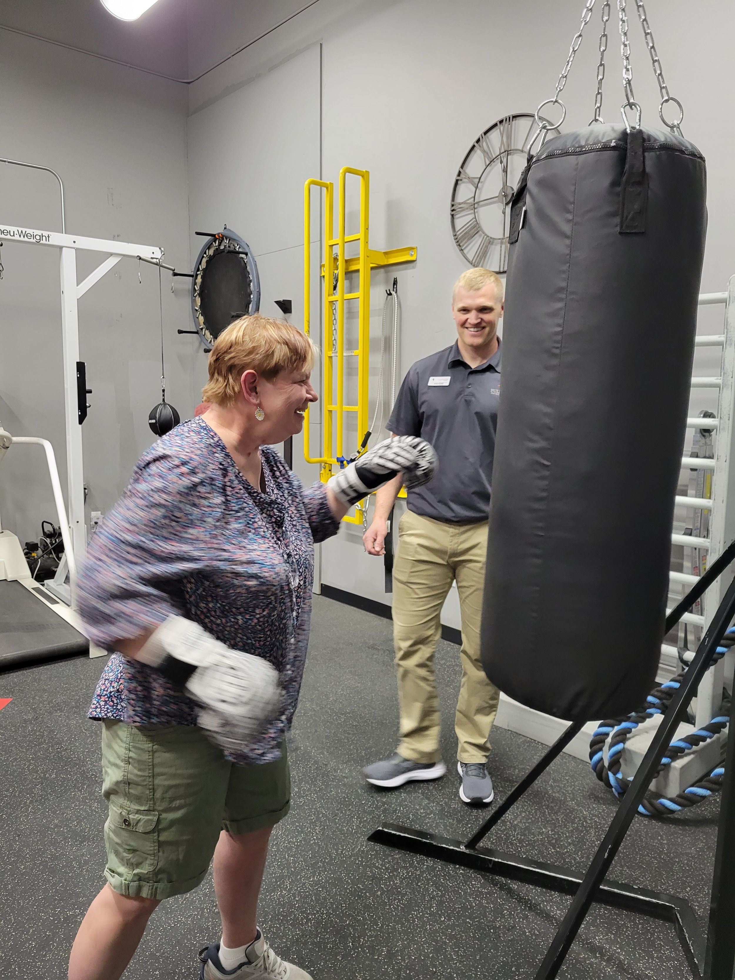 Rock Steady Boxing I am rock steady practice boxing bag parkinsons.jpg