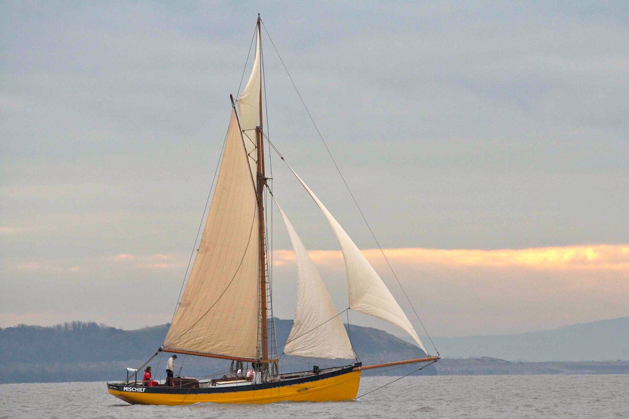 Replica of'Mischief' sailing in the Bristol Channel