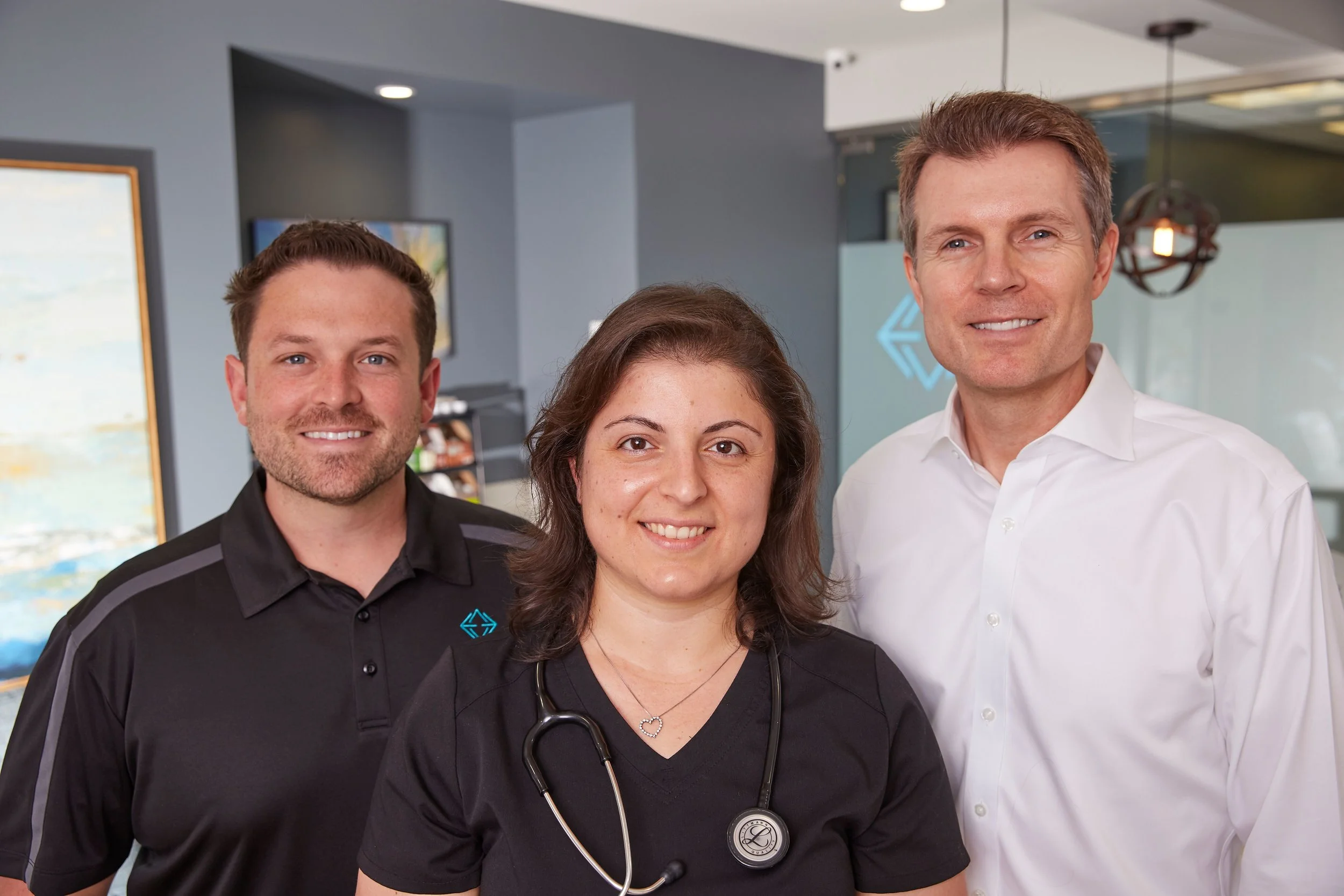 OUR BOARD-CERTIFIED FAMILY PHYSICIAN’S (L-R) Dr. Matthew Abinante, DO, MPH | Dr. Lucy Pun, DO | Dr. Paul McKinley, DO.