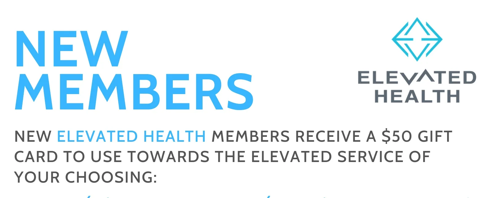Offer Valid through 12/31/2019 | To redeem share this blog with jennifer@elevatedhealth.md . & she will follow up with your new member gift! Note: This process may take up to 24 hours. If your assistance is urgent please contact Elevated Health Directly by text/call at 714-916-5210 or at hello@elevatedhealth.md .