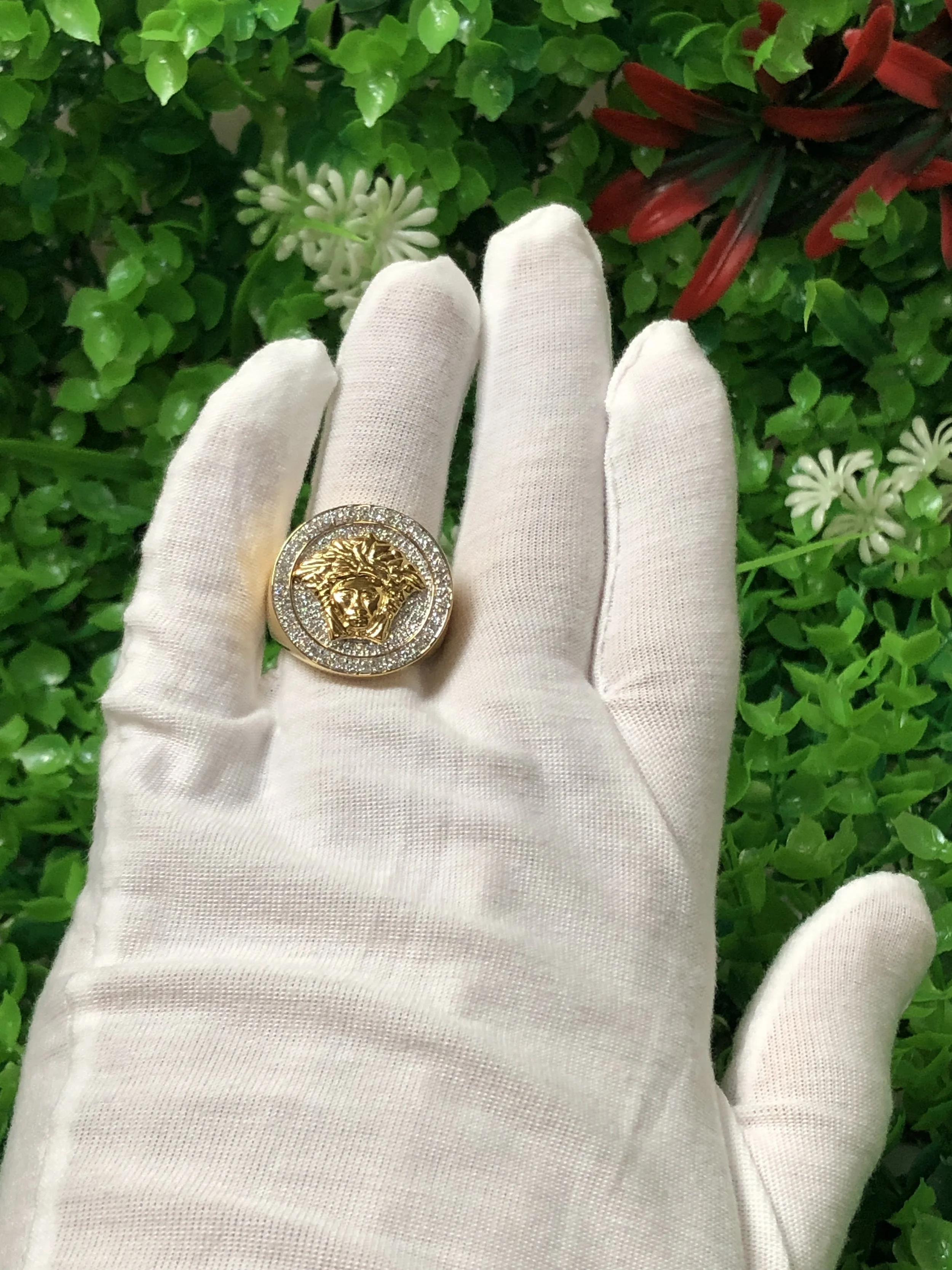 14kt 1.15ct VS diamond medusa head men's ring $2399