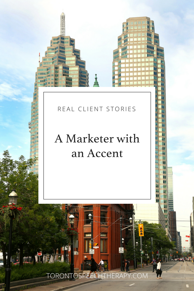 Account Director with a Spanish Accent attends speech therapy