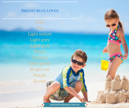 Bright blue children at the beach