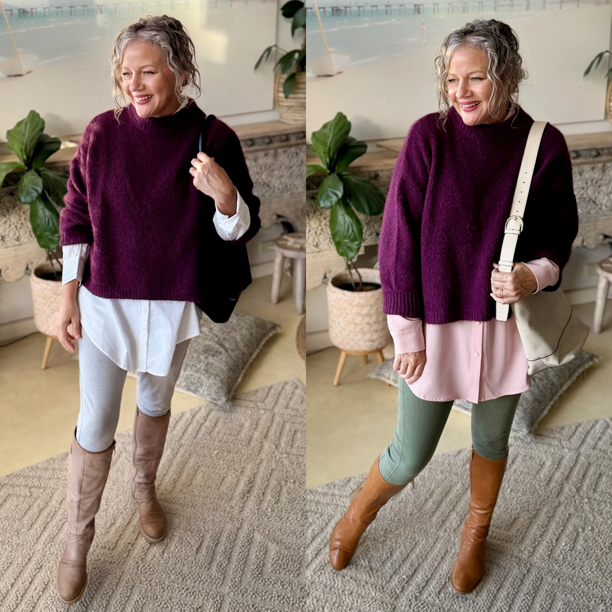 under knee boots heavy skirt knits tops