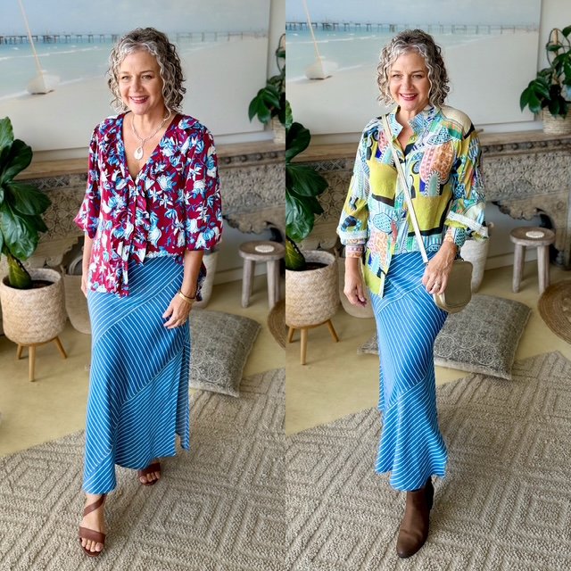 white blue stripe coloured shirts