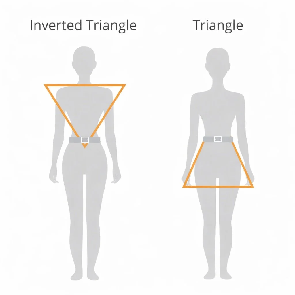 inverted triangle triangle body shapes
