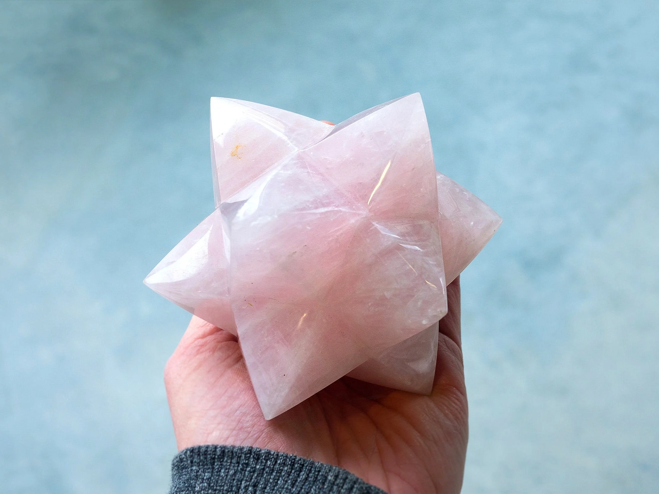 Rose Quartz 12-Pointed Star