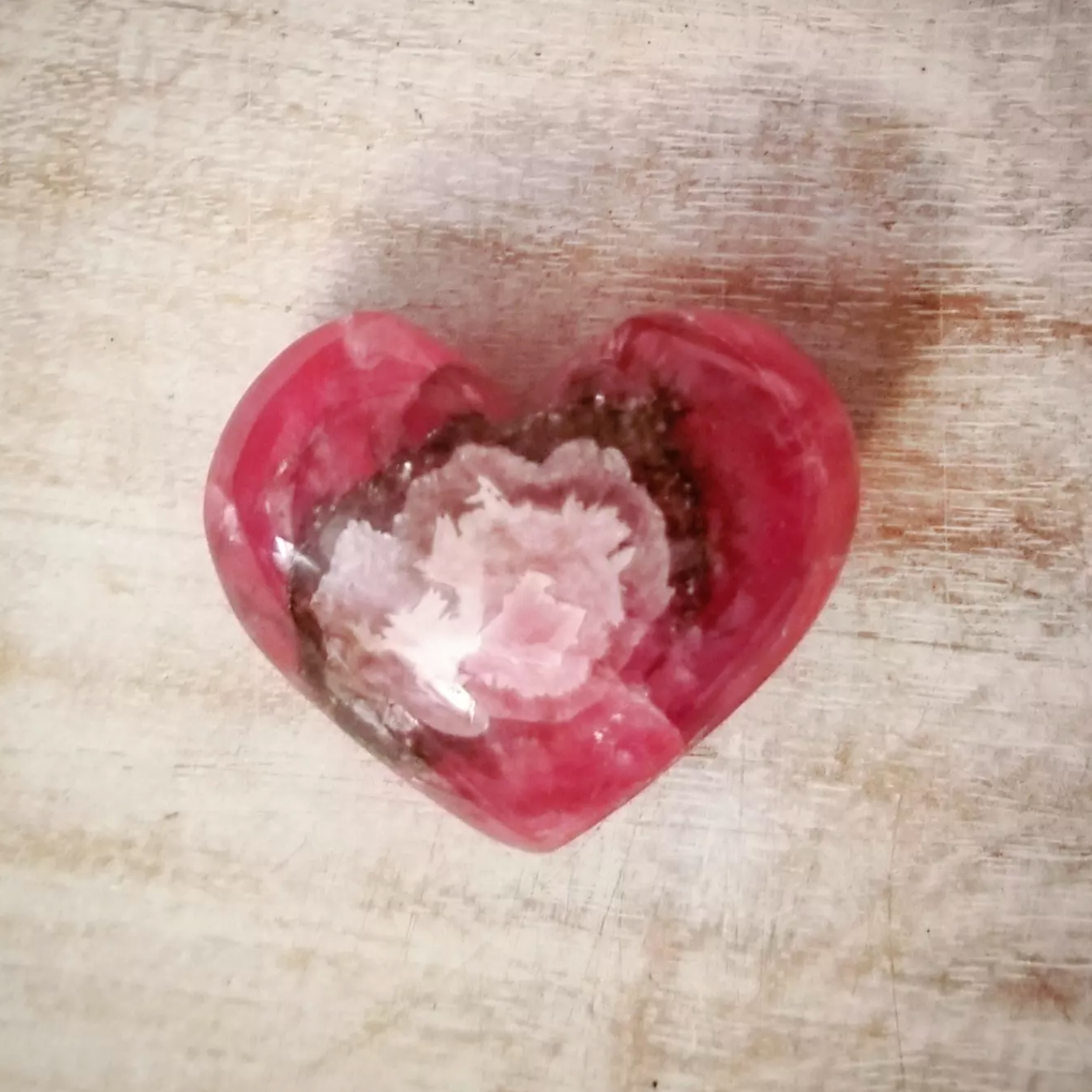 Rhodochrosite Heart