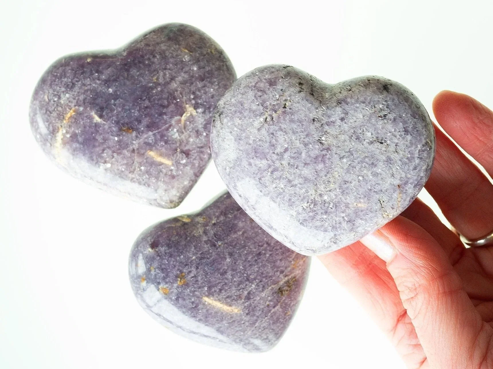 Sparkle Lepidolite Hearts
