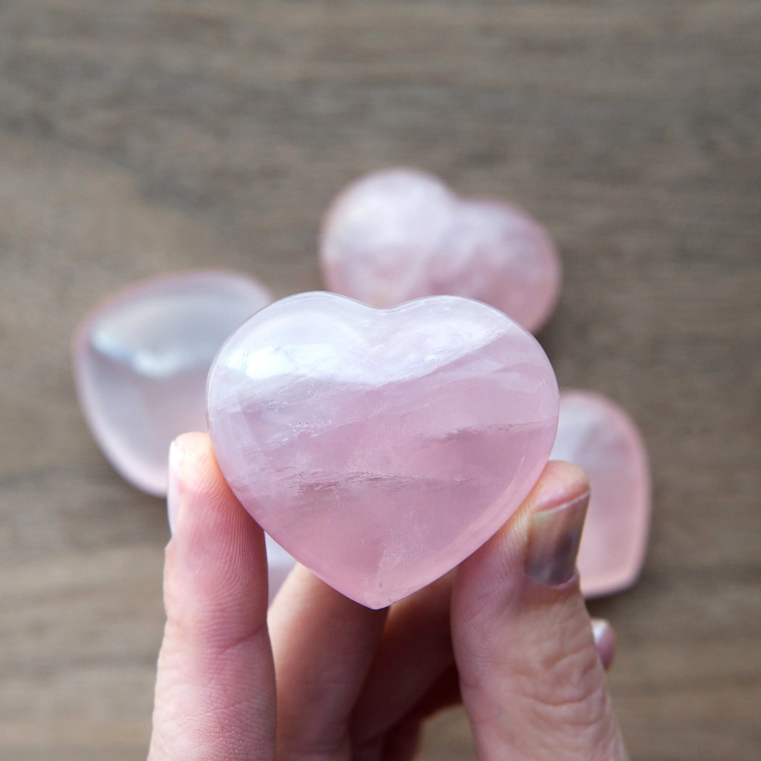 Lavender Rose Quartz Hearts