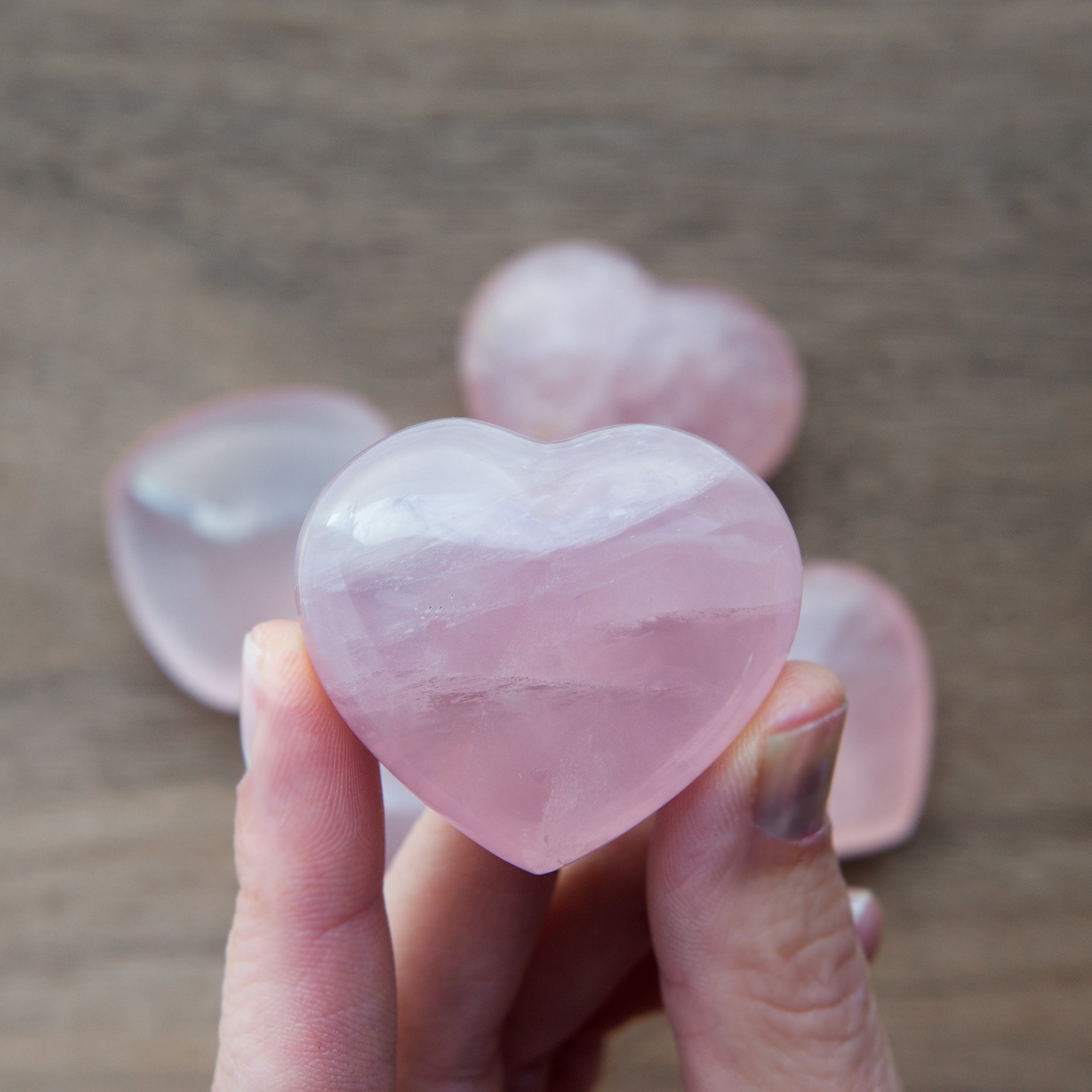 Lavender Rose Quartz Hearts