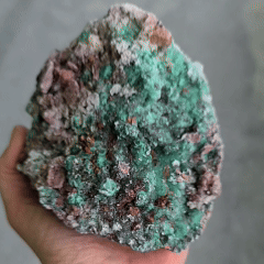 Rosasite in Selenite on Dolomite
