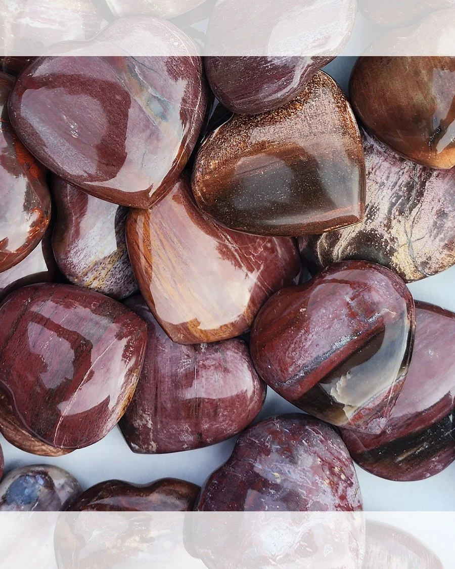 Petrified Wood Hearts
