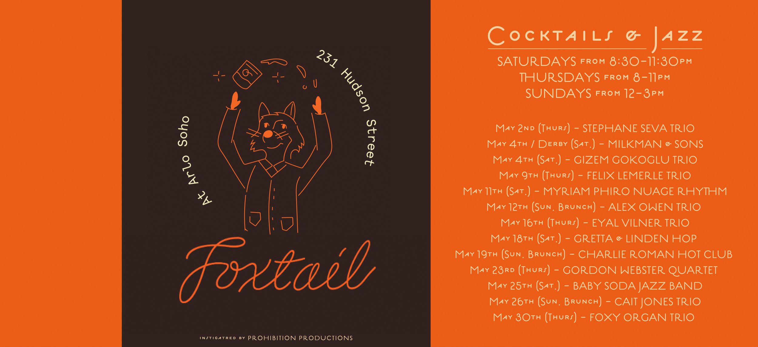 FOXTAIL: every Thurs. / Sat. / Sun. Brunch