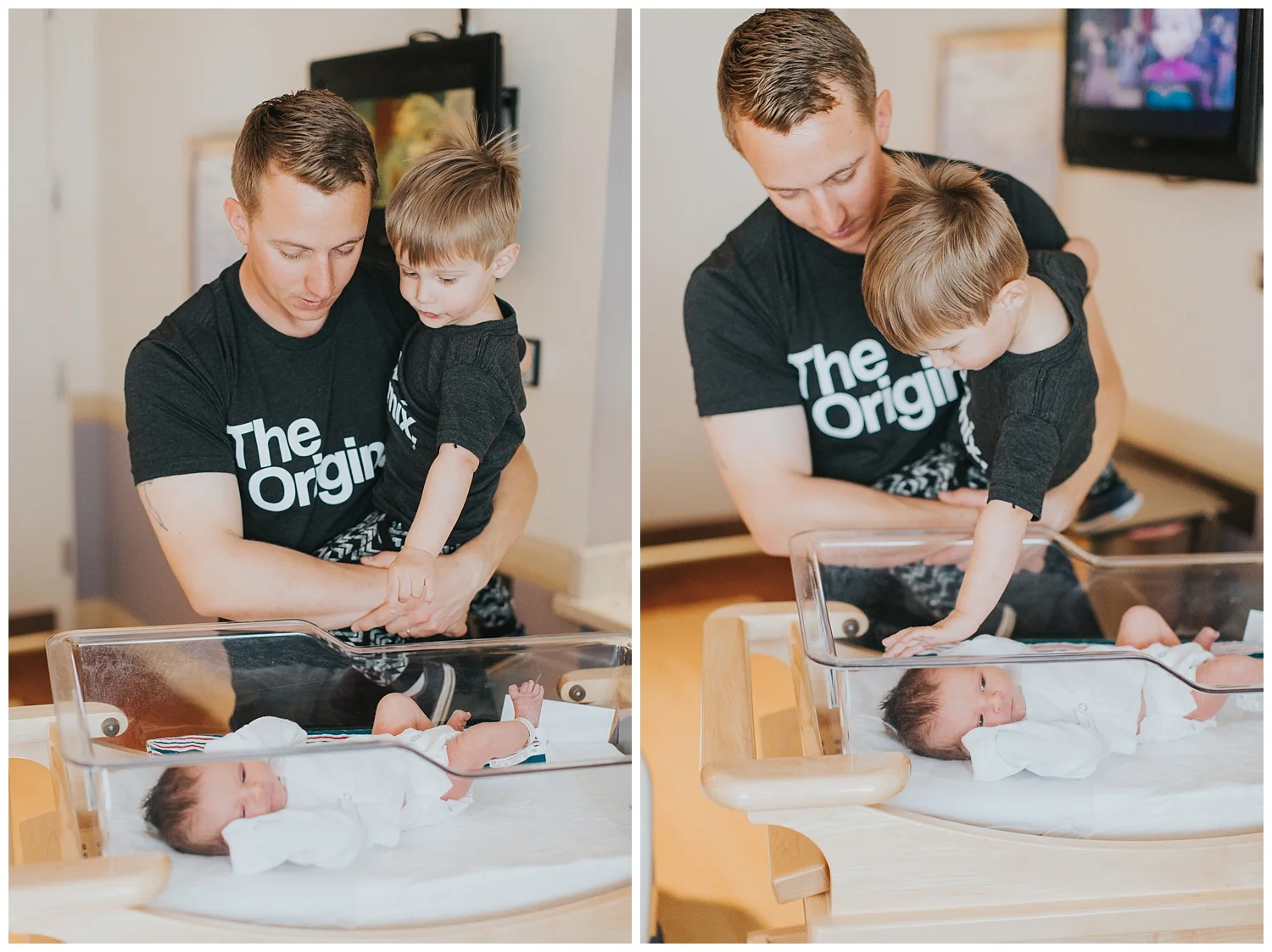 How cute are their shirts?! Baby brother had one too but we let him stay in his comfy onesie!