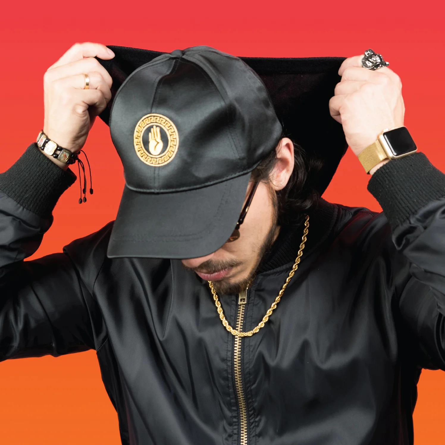 Midas Touch: Snapback Satin Black HeadPiece