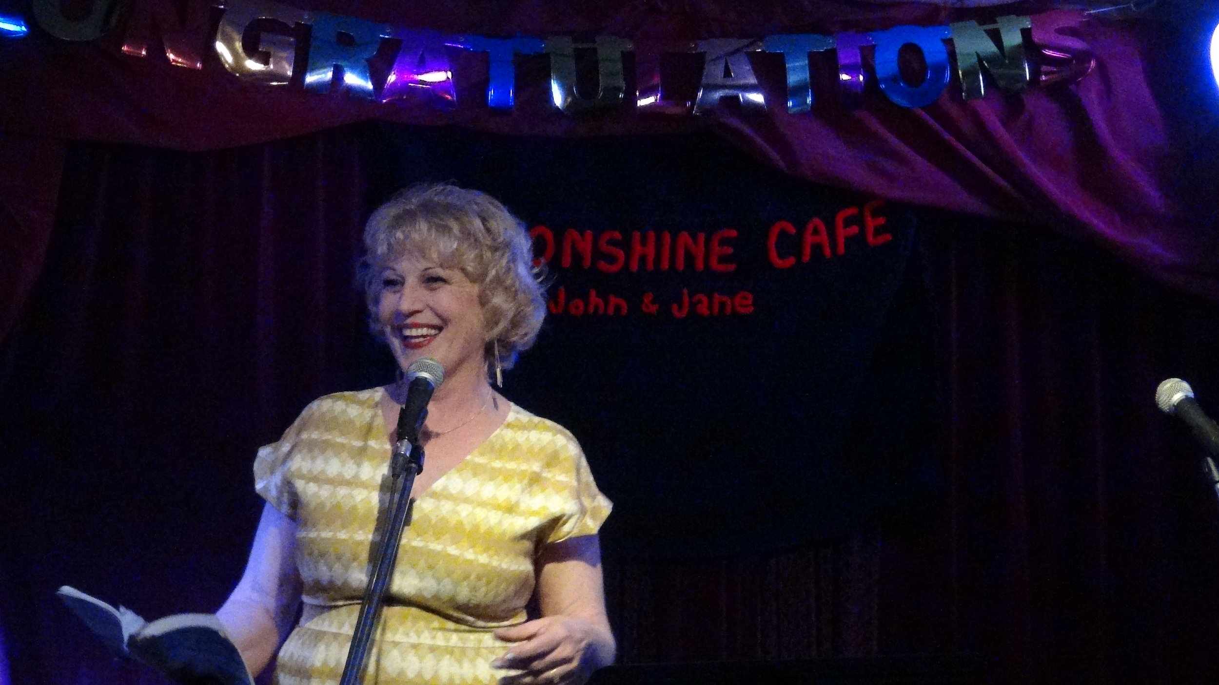 Professional entertainer and comic writer Kim Cayer keeps the audience in stitches (as usual).