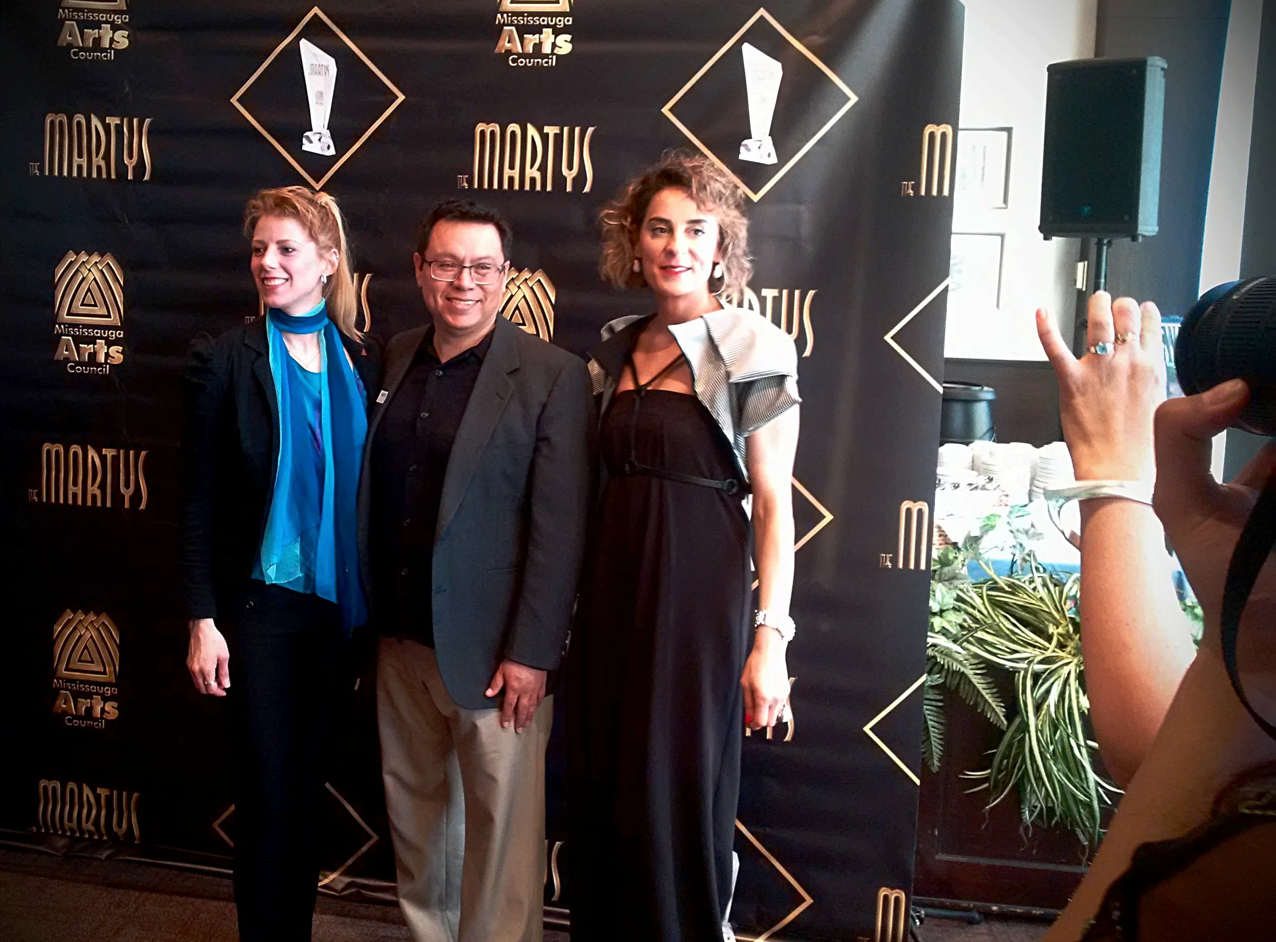 Myself with my fellow finalist nominees (the competition was tight!) in the "Creative Design—Emerging" category, jewellery designer Carlos Herrera, and fashion designer and Mississauga sensation, Maya Charbin .