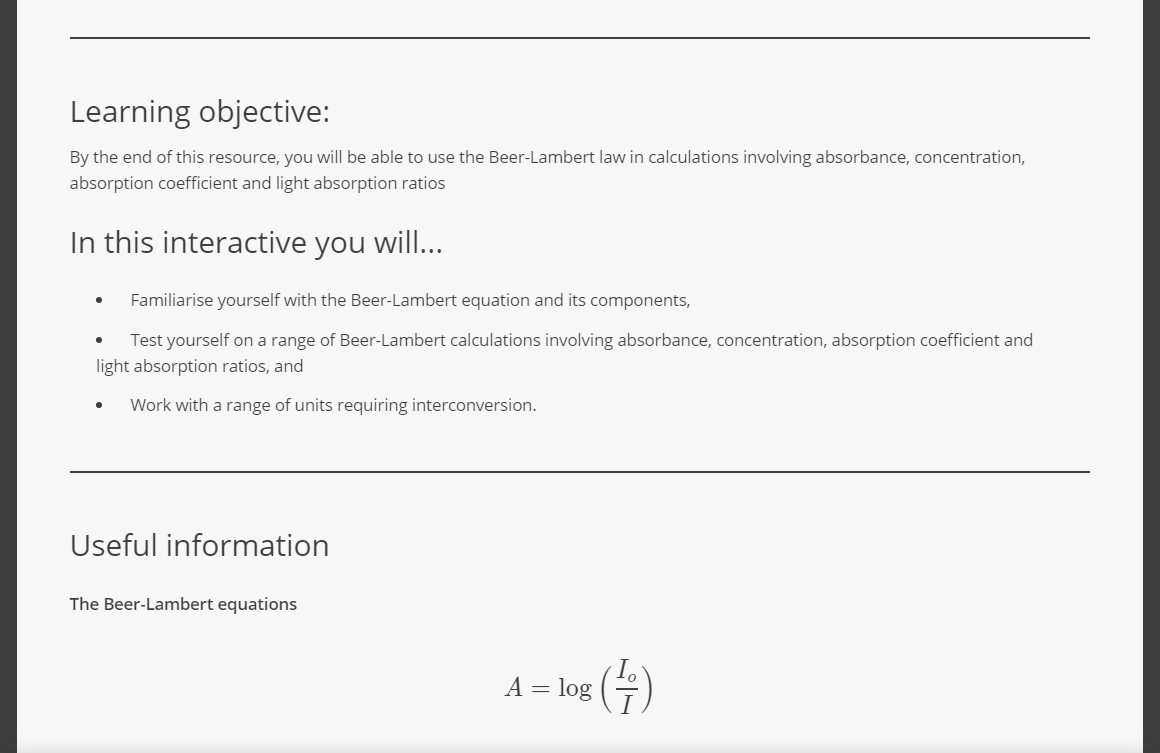 Smart Worksheet used to support a titration experiment in a chemistry lab