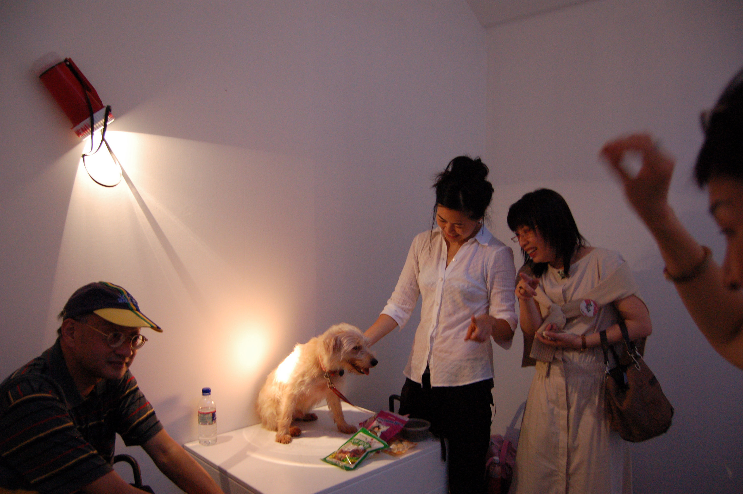 Meeting visitors.