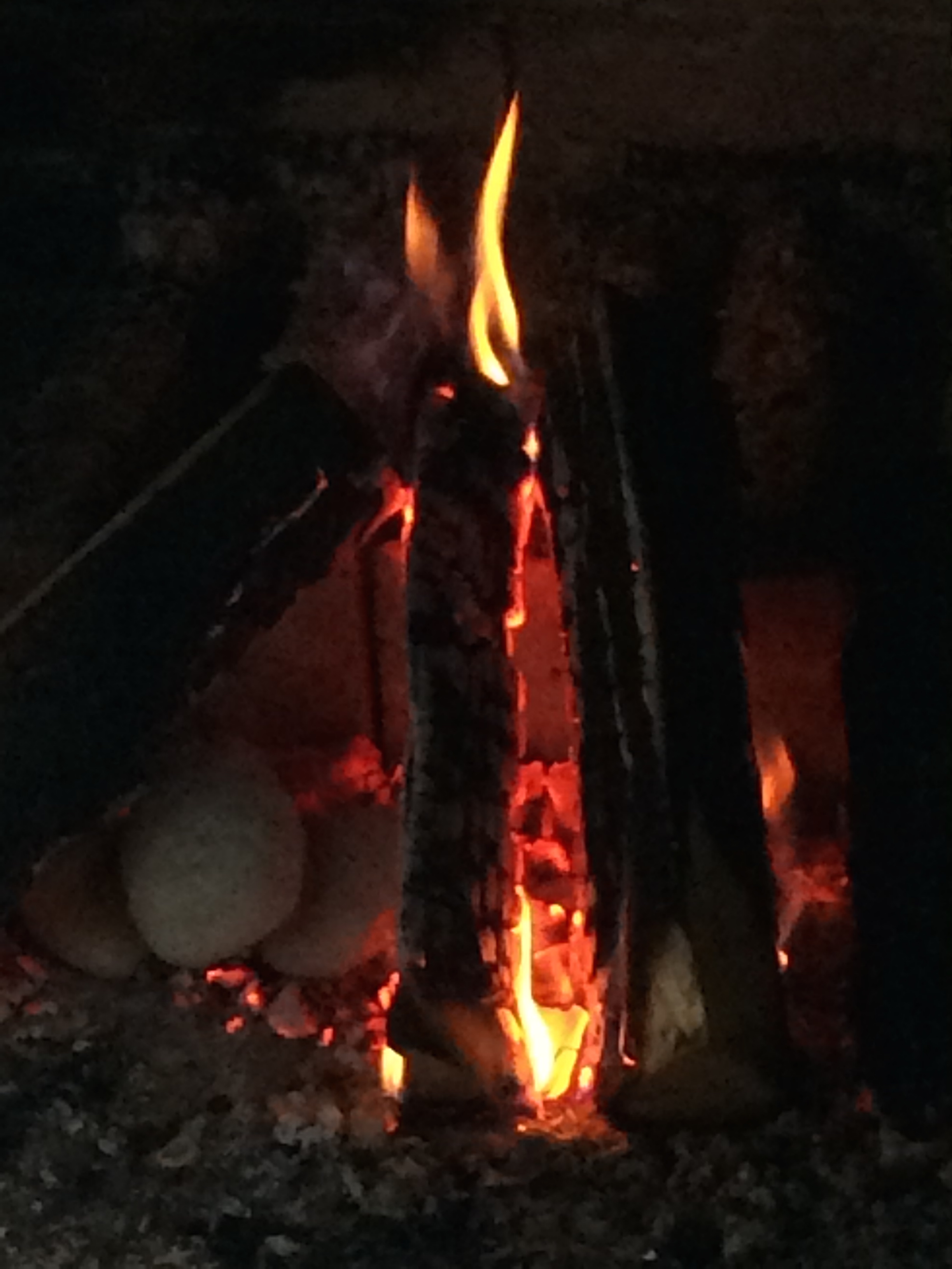 Clay tablets baking in fire.