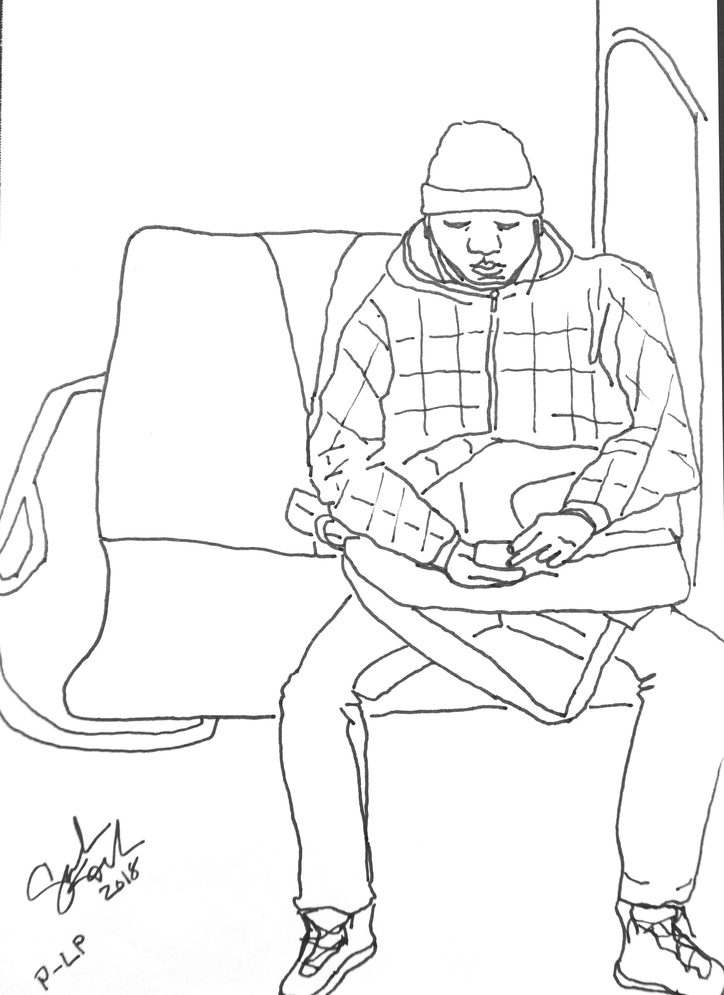  original drawing, framed  ink on archival paper  copyright 2018 