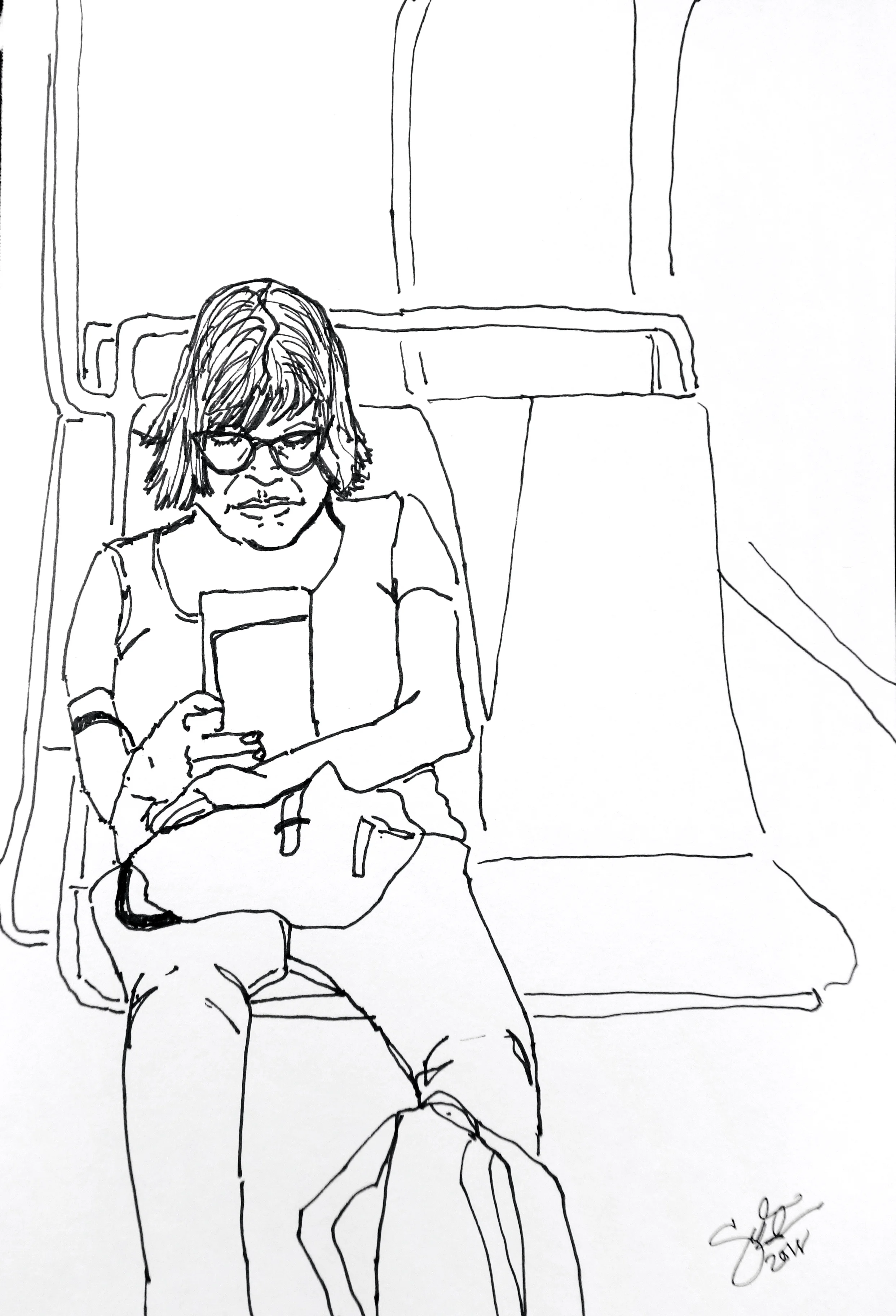  original drawing, framed  ink on archival paper  copyright 2018   