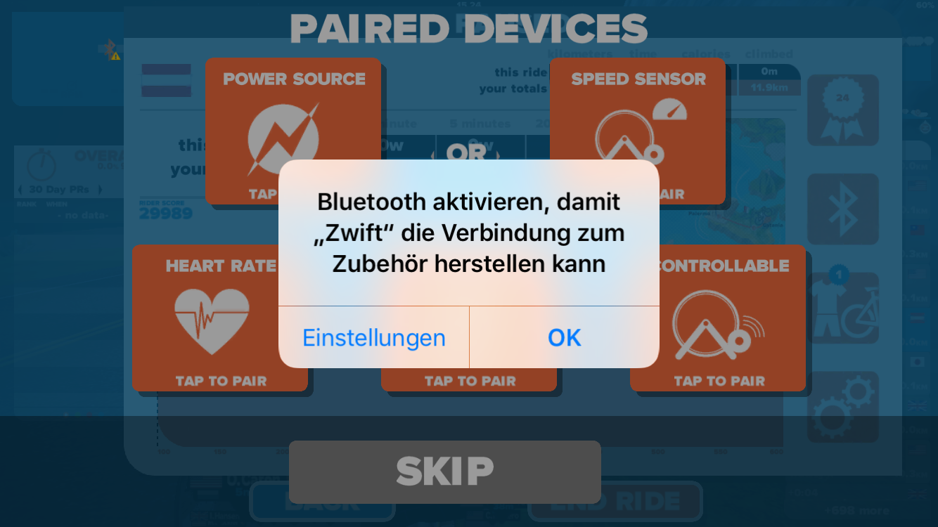 Ohne Bluetooth keine Musik!