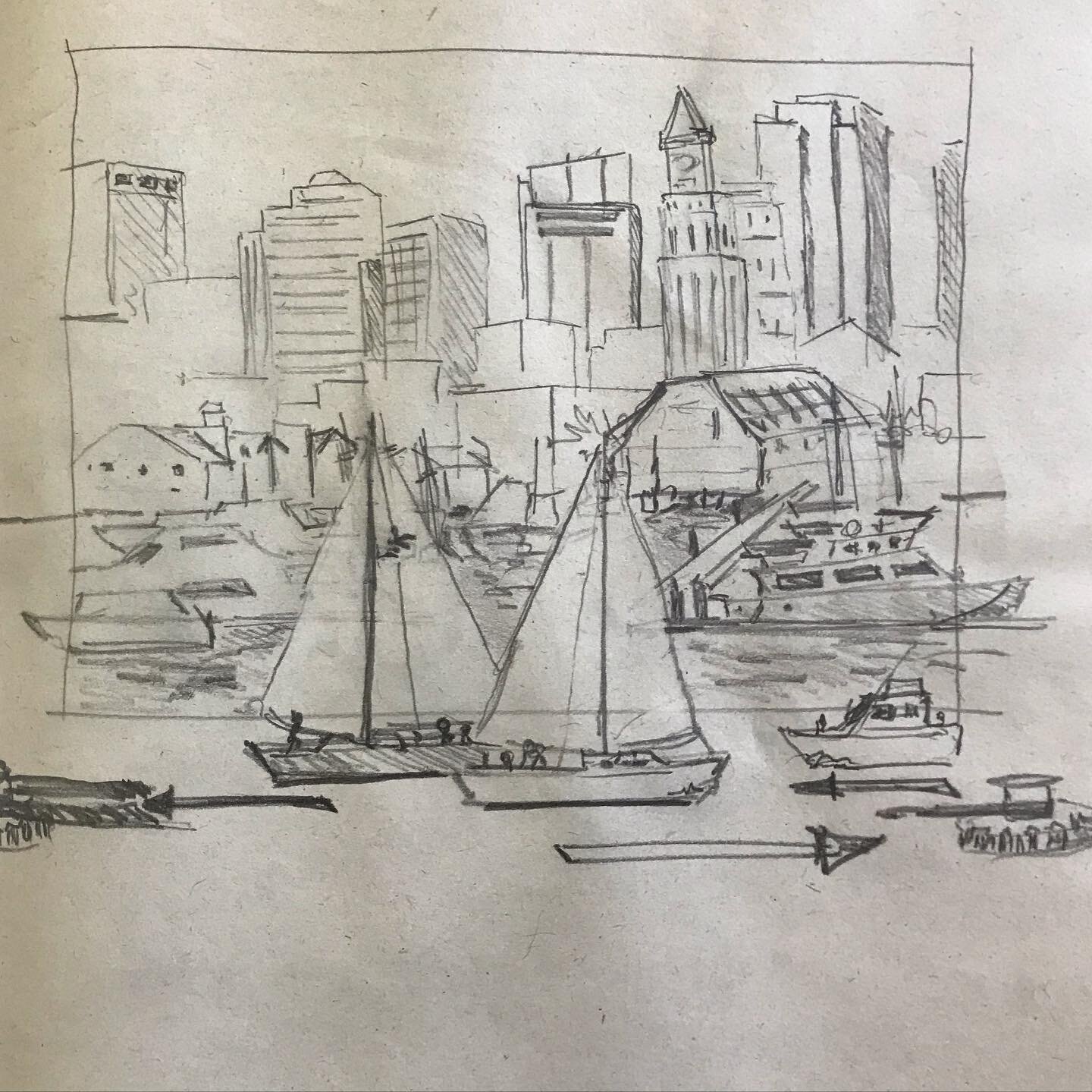 From start to finish.
I love Boston on a warm summer day. Looking back at some of my sketches for my paintings. They don&rsquo;t always go as planned, but this one was pretty close. .
.
.
.
@boston @bostonharbornow @marriottlongwharf #sailing #boston