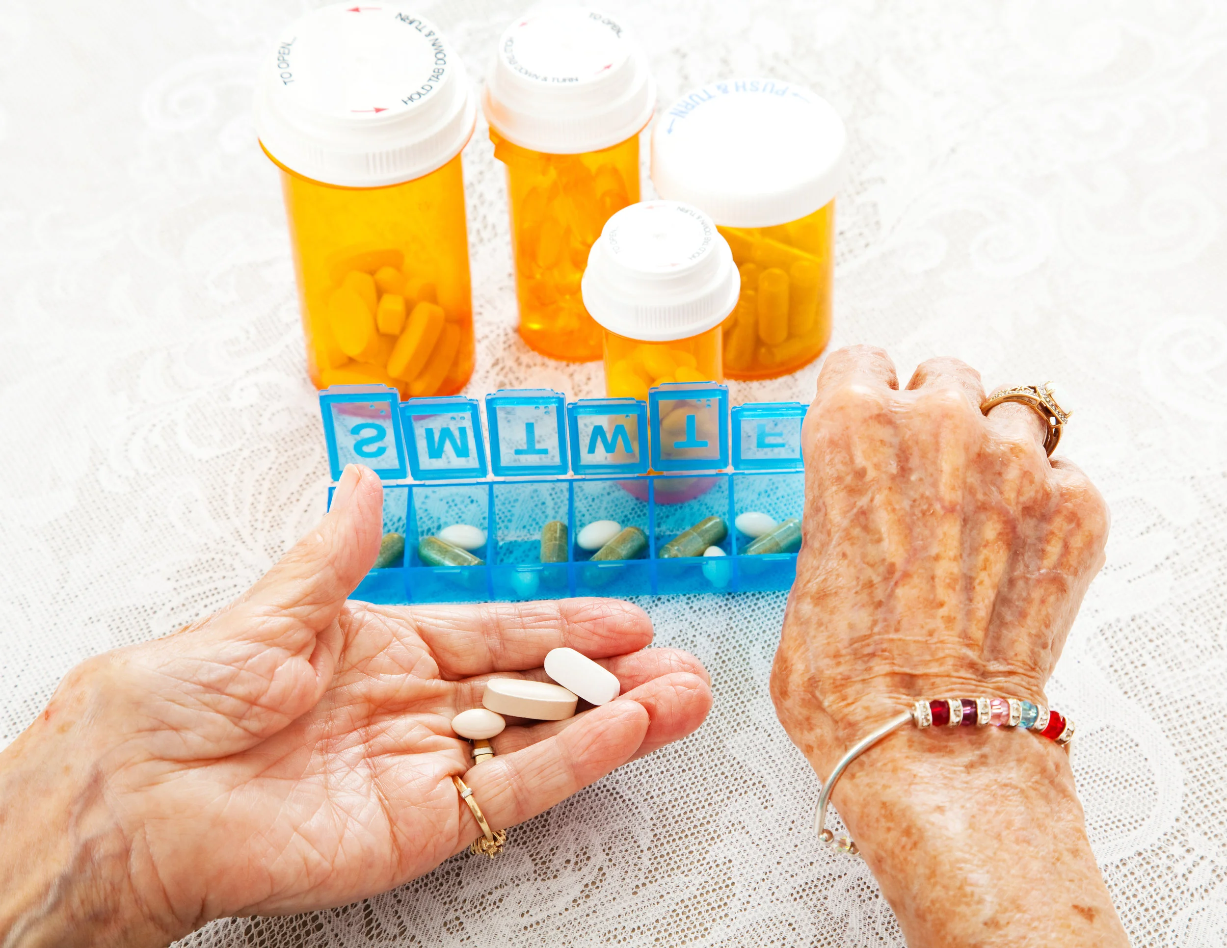 Senior woman and medications