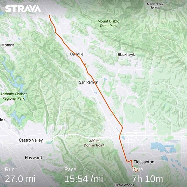 First Marathon - South Pleasanton to Walnut Creak and back to San Ramon via the Iron Horse Trail