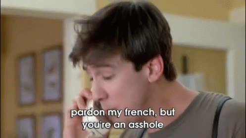A famous example of pardon my French from Ferris Bueller's Day Off .