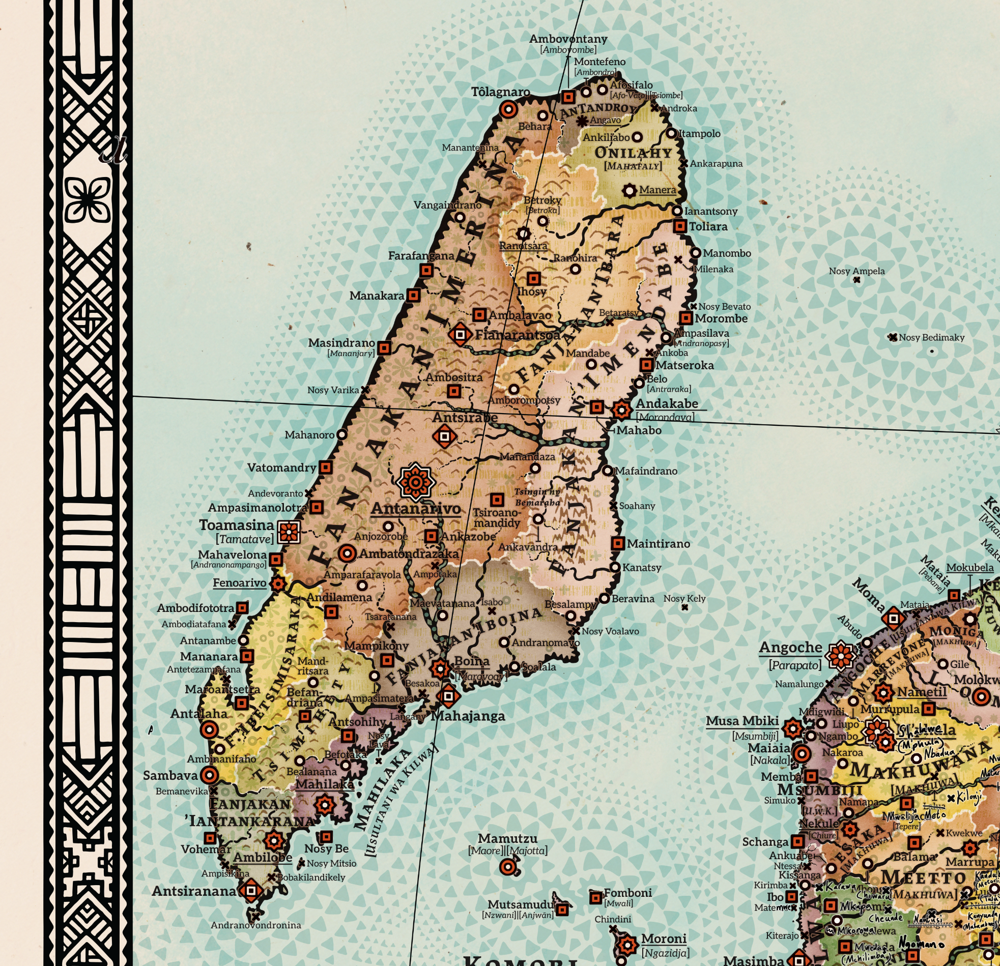   Madagascar, one of the finished parts of the map.   I prioritise historical accuracy and will try to show even more diversity. 
