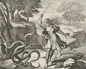 Tiresias was punished with his gender change for striking the serpents