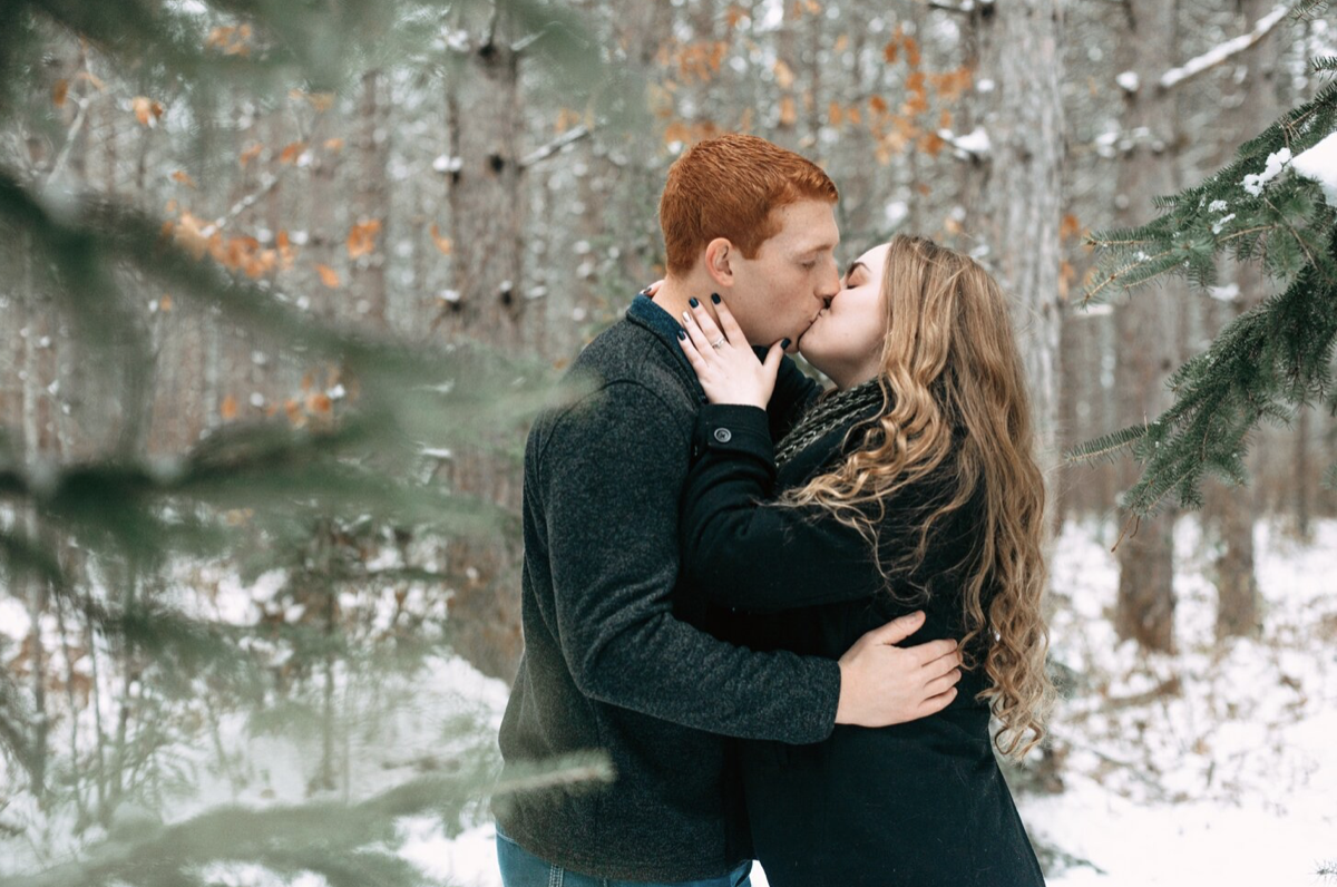 Snowy Nine Mile Couples Session | Renee + Derrick