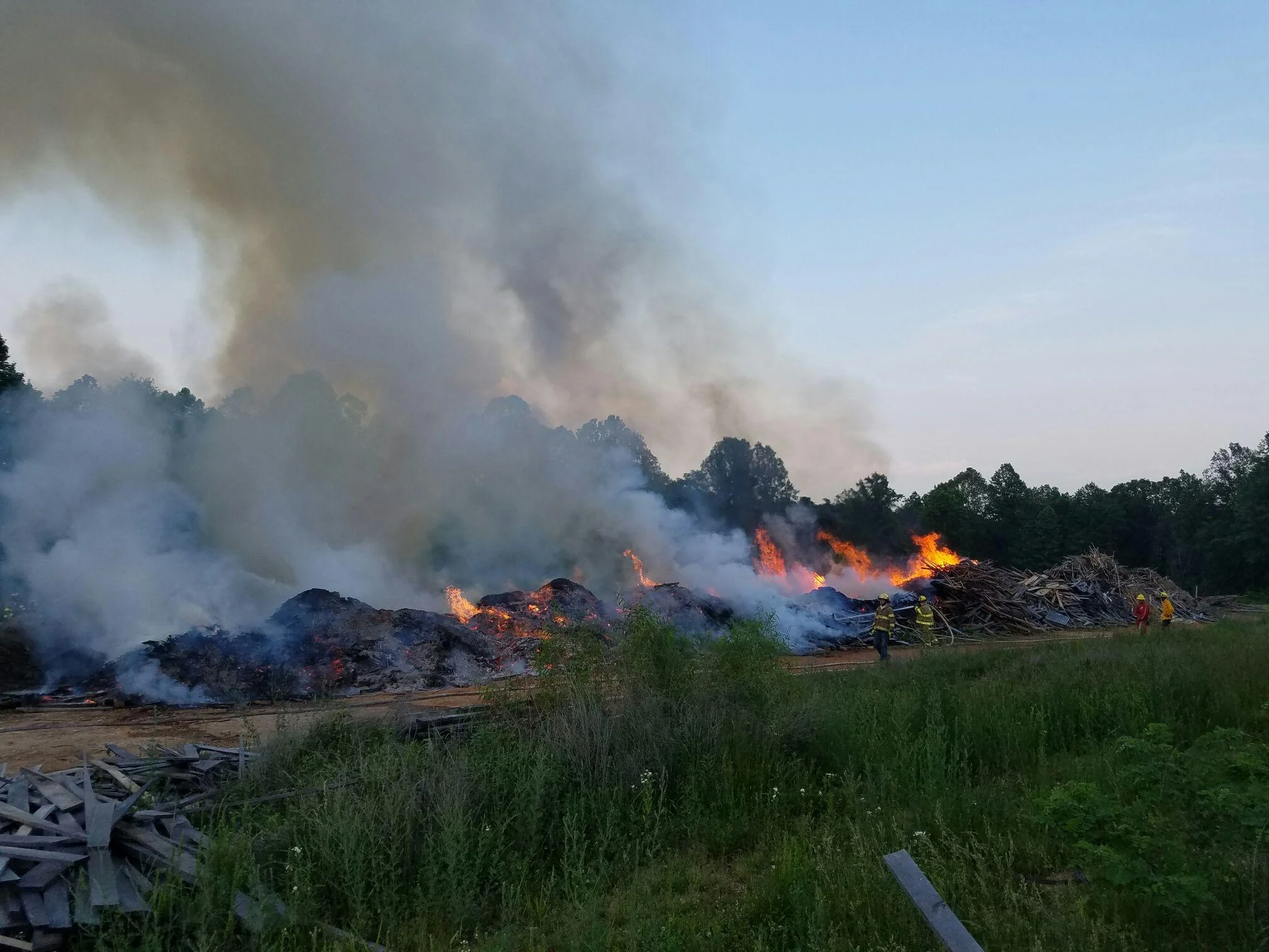 Wood Pile Fire in Nelson County