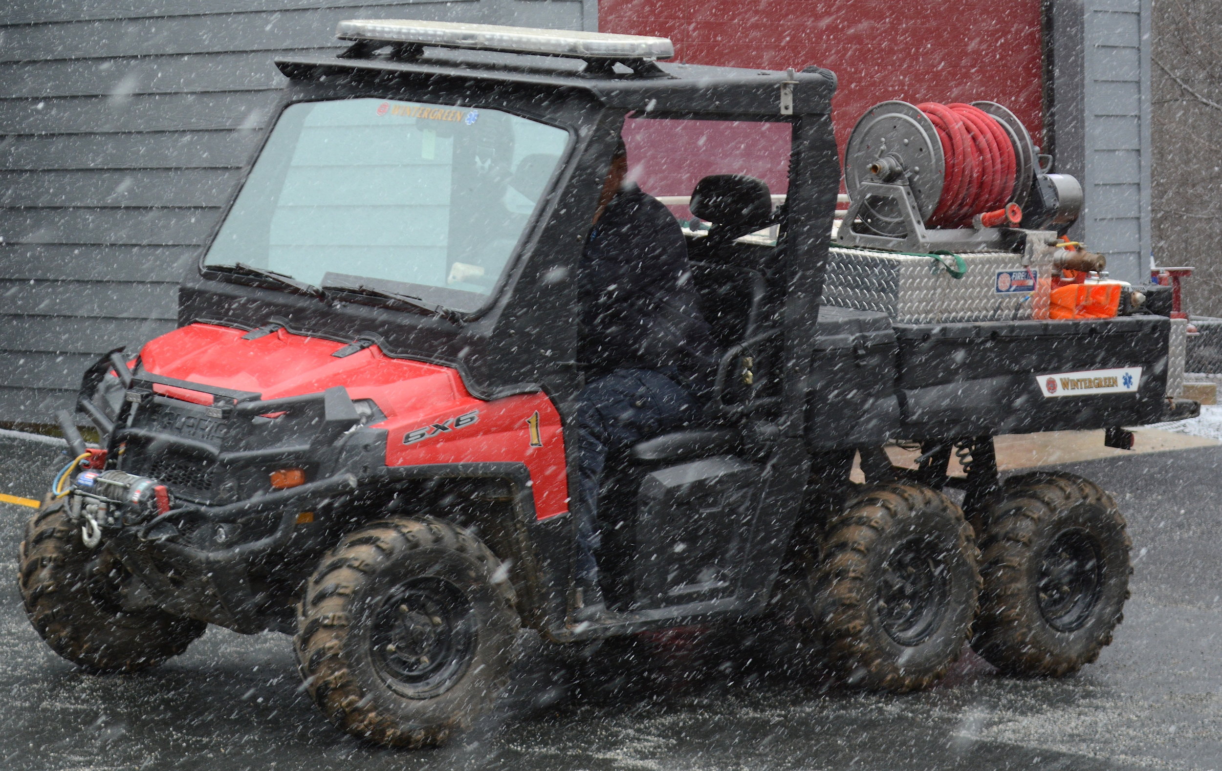 ATV 1 - 2011 Polaris 850 6x6 complete with a fire skid. It has VHF and UHF radios so it can operate in both Nelson and Augusta Counties. The cab seats three and is heated.