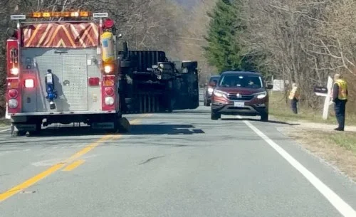 Overturned Truck - Beech Grove Road