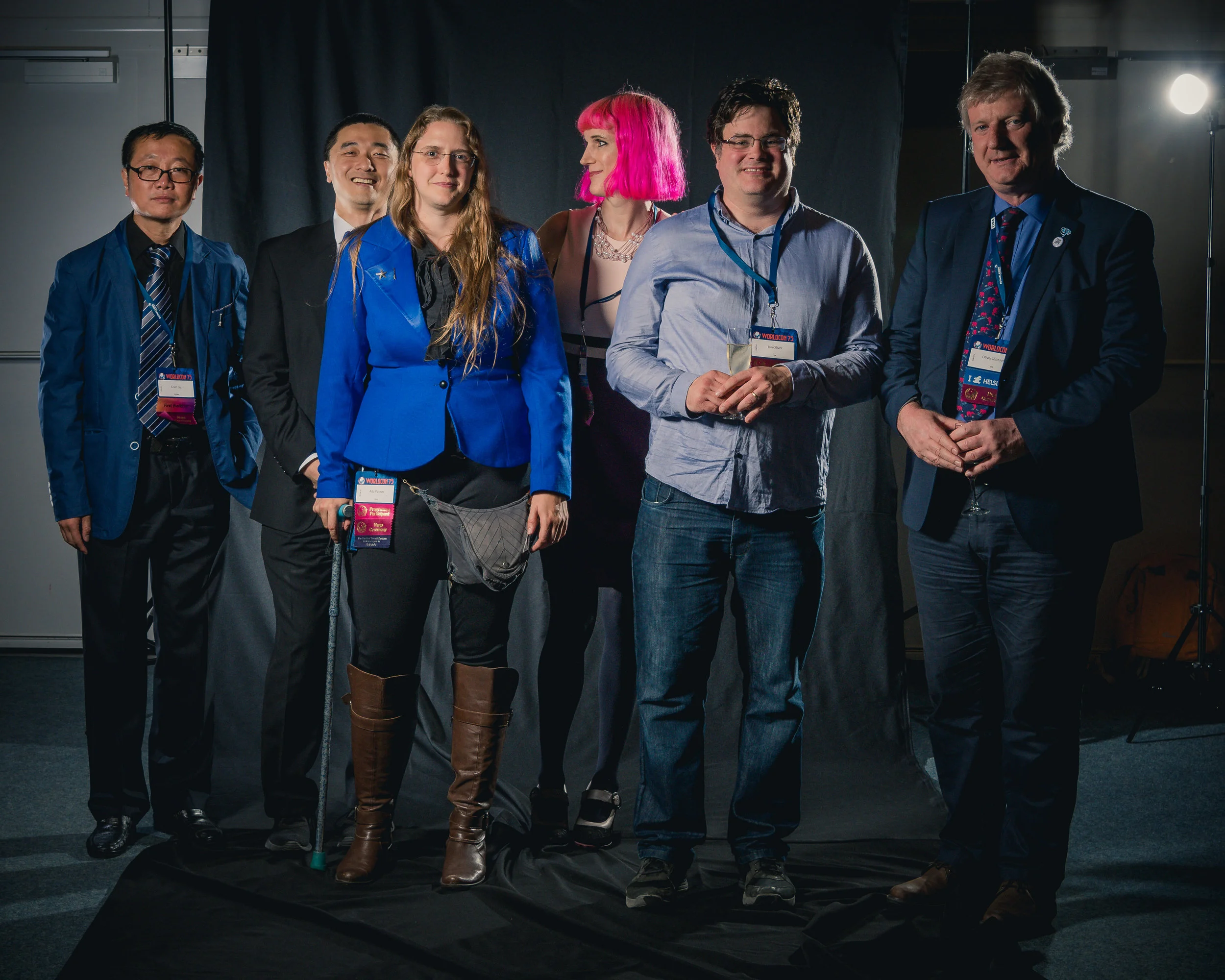 Image: Portrait photoshoot at Worldcon 75, Helsinki, before the Hugo Awards: Cixin Liu, Ken Liu, Ada Palmer, Charlie Jane Anders, Jon Oliver and Oliver Johnson by Henry Söderlund. Creative Commons Attribution 4.0 International license via Wikimedia Commons . Thumbnail Image: Horsehead Nebula Christmas 2017 Deography by Dylan O'Donnell. Public Domain via Wikimedia Commons .