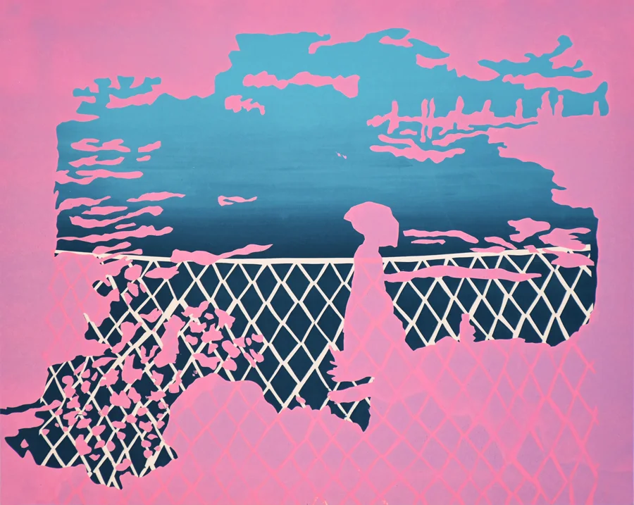 Breaking and Entering , Silkscreen and Monoprint, Variable Edition of 12, Maddie Miller and Emily Gadzinski, 2016 Image courtesy of Makeshift .