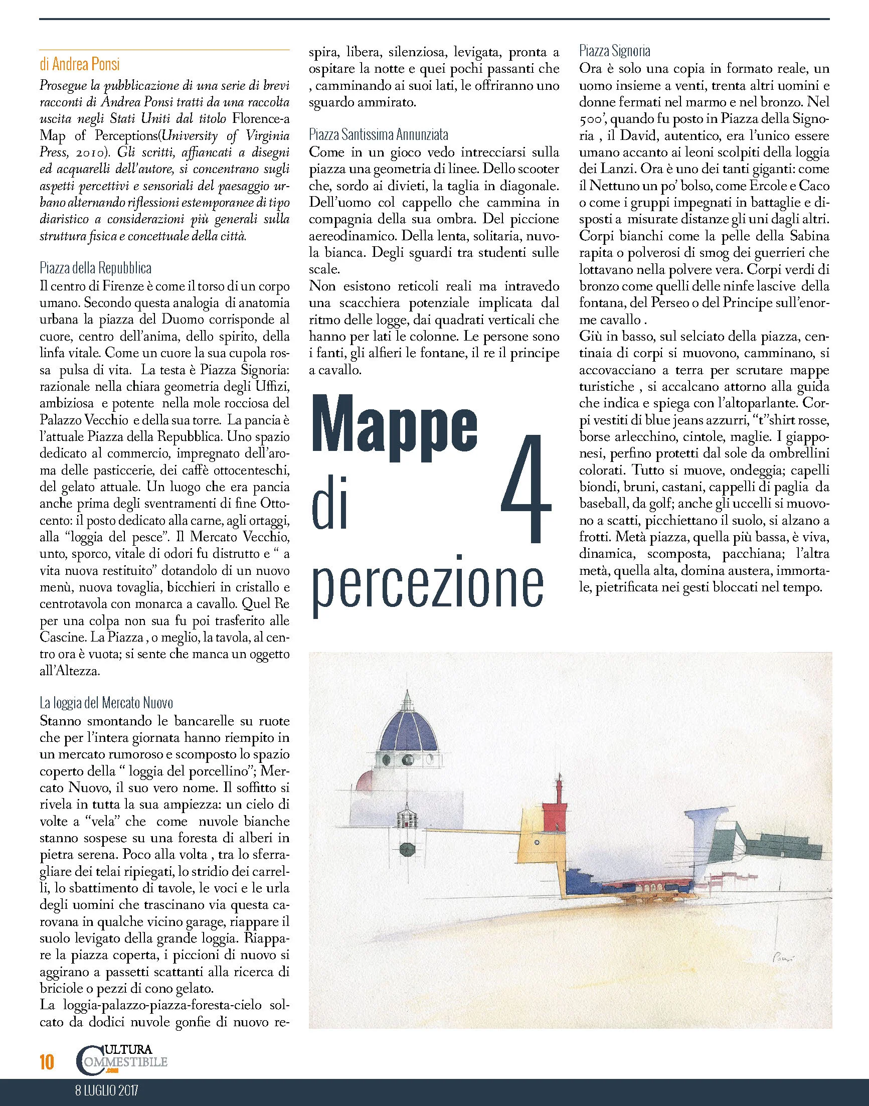 Fourth weekly article by Andrea Ponsi published on issue 225 of "Cultura Commestibile" magazine