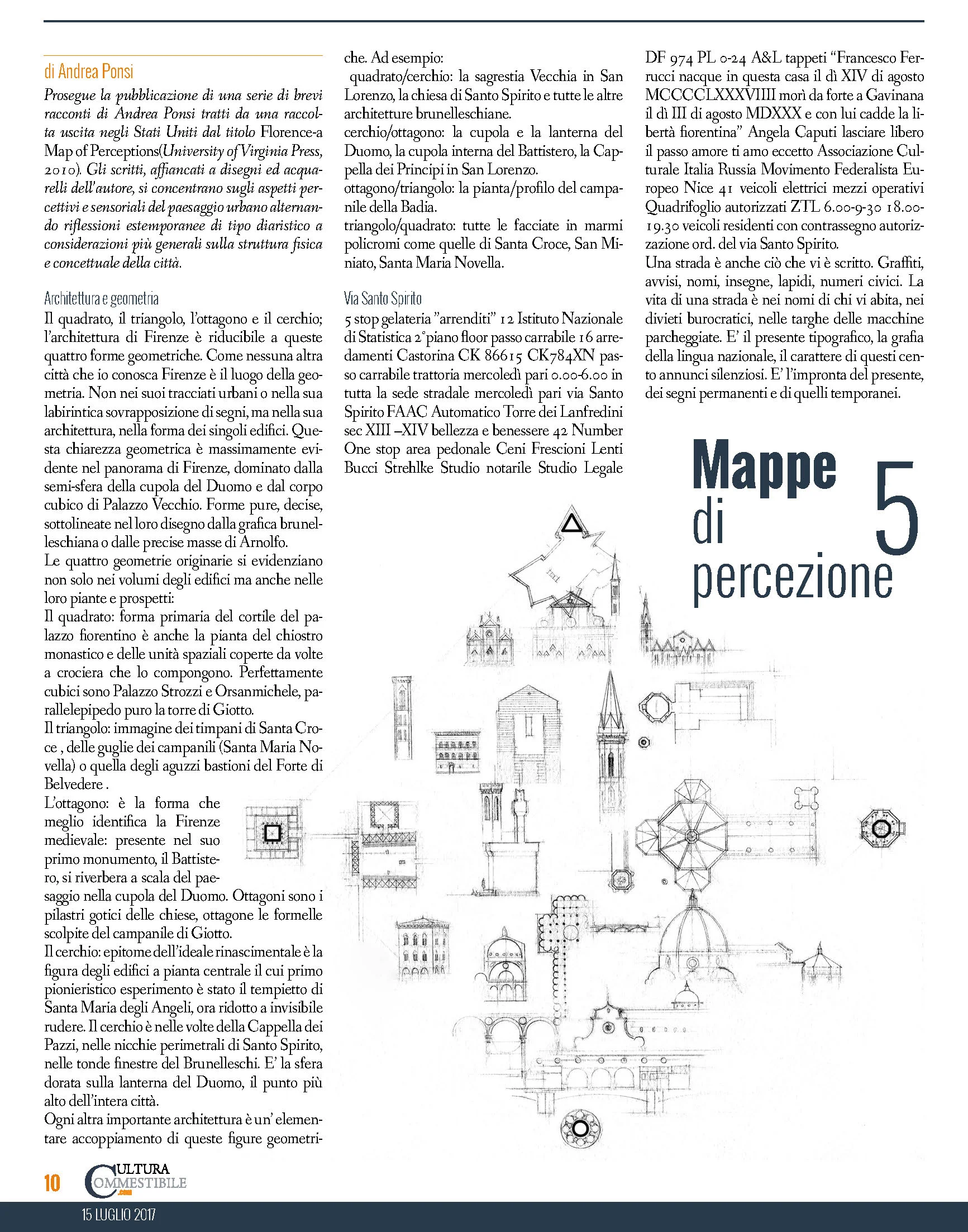Fifth weekly article by Andrea Ponsi published on issue 226 of "Cultura Commestibile" magazine