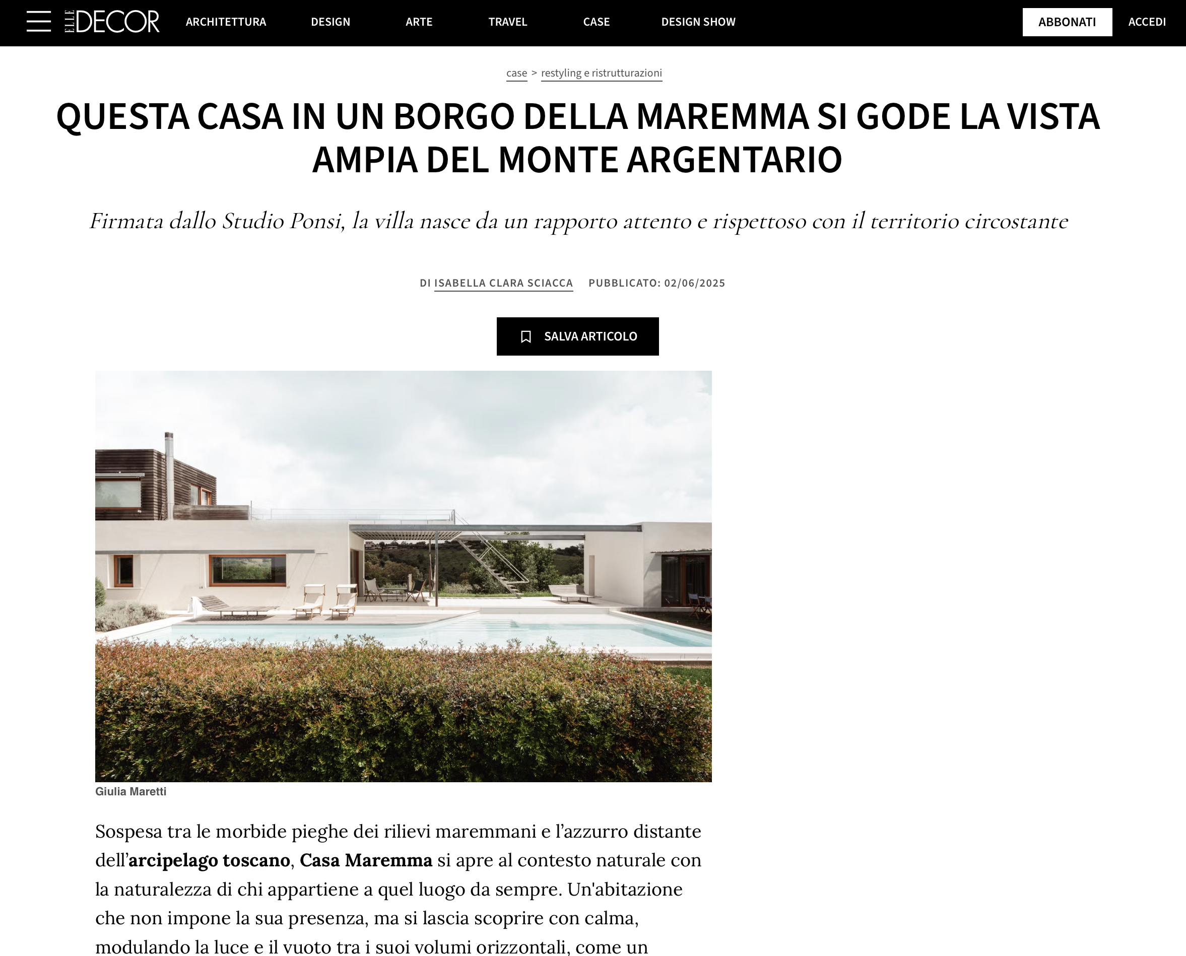 "Maremma House - Studio Ponsi" - Elle Decor Italia, by Isabella Clara Sciacca