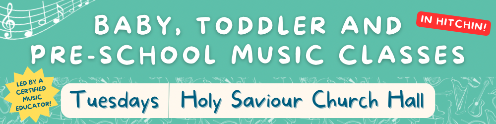 Baby, toddler and pre school music classes in Hitchin. Certified music educator and teacher.