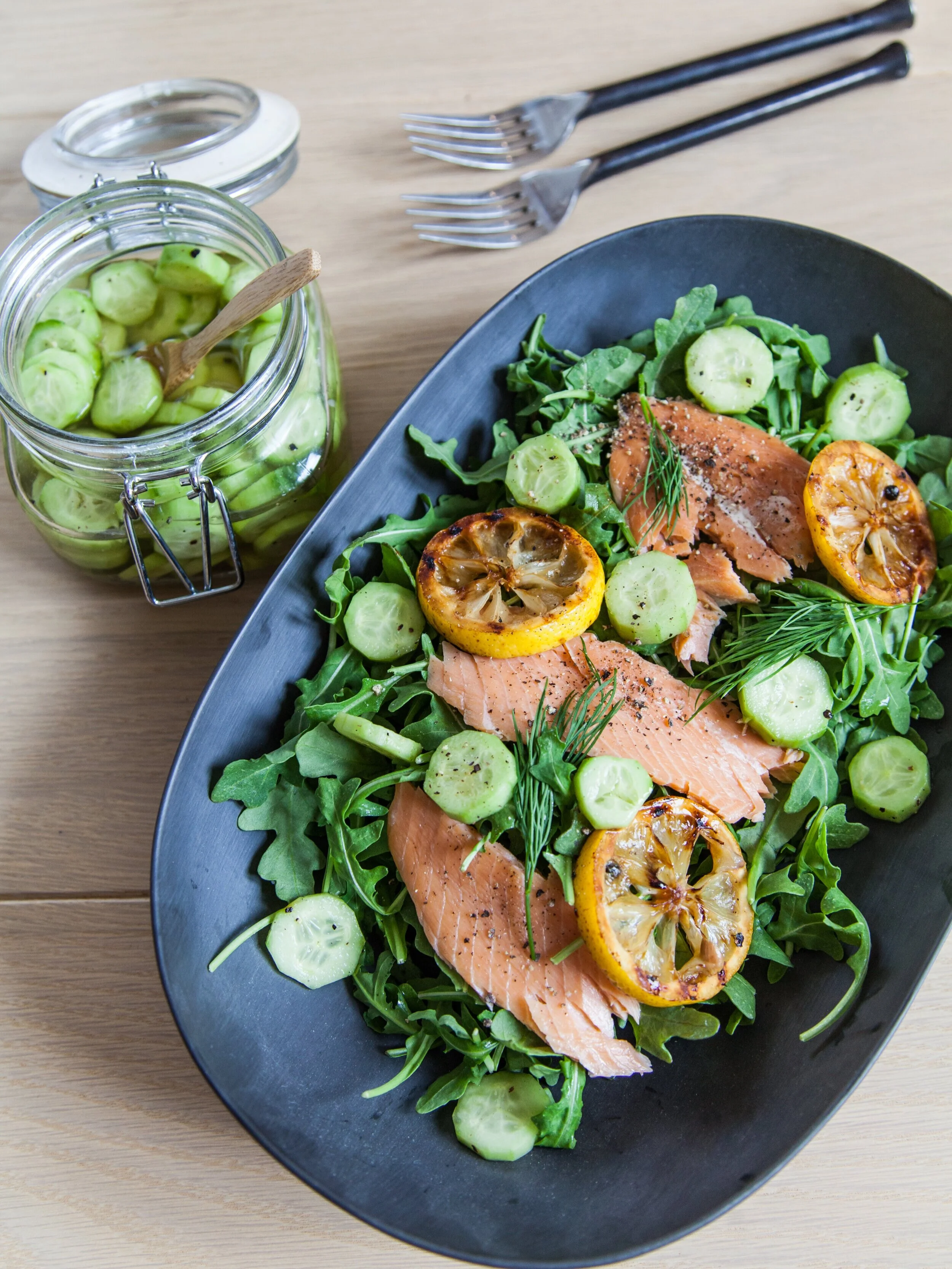 Smoked Kolopore Springs Trout on Arugula 