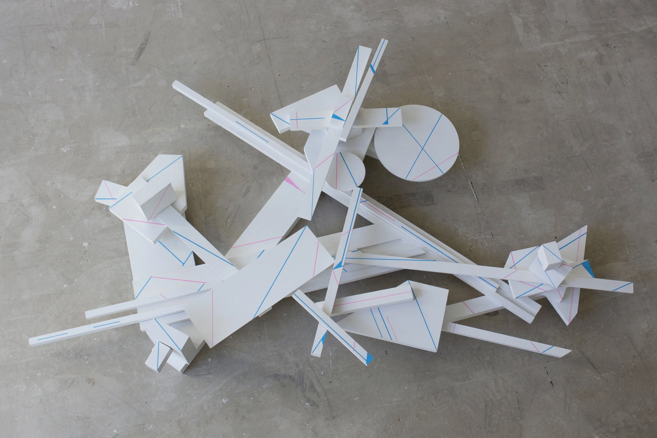   Sullivan Machine #03. &nbsp;Painted wood, 2016. 50" x 36" x 9". 