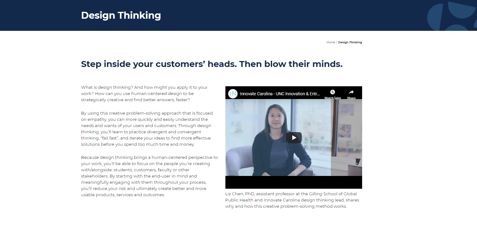 Services Page: Design Thinking