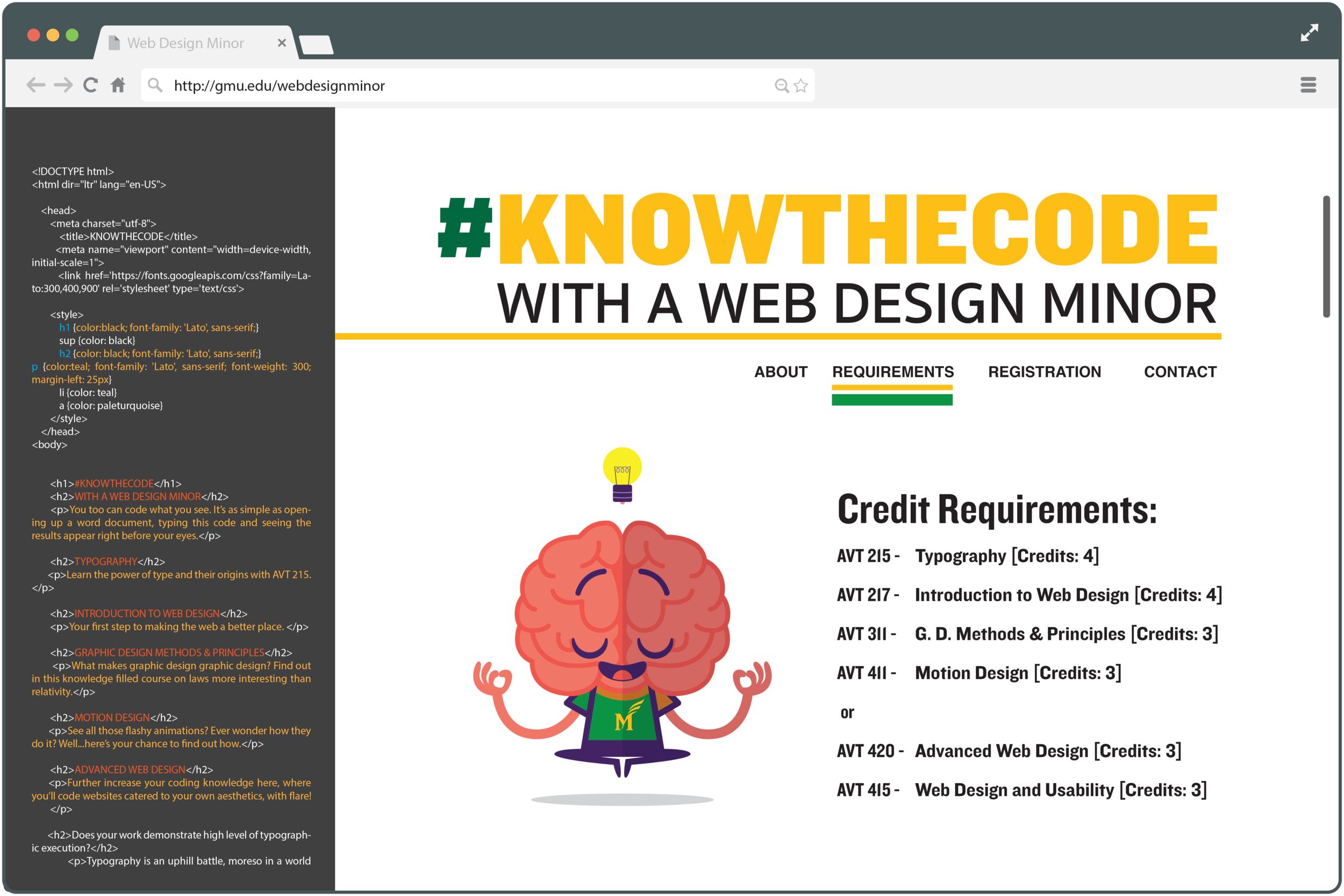 GMU web Design Minor Web Code.png